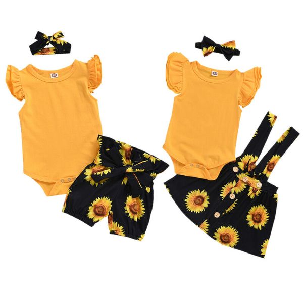2020 newborn kids baby girl short sleeve romper sunflower shorts suspender skirt outfit clothes set summer 3pcs, White
2020 newborn kids baby girl short sleeve romper sunflower shorts suspender skirt outfit clothes set summer 3pcs, White