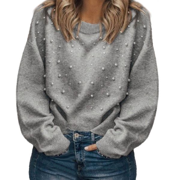 women imitation pearl sweater 2019 winter pullover long sleeve loose sweater knitwear o neck blouse blusas de inverno feminina, White;black
women imitation pearl sweater 2019 winter pullover long sleeve loose sweater knitwear o neck blouse blusas de inverno feminina, White;black