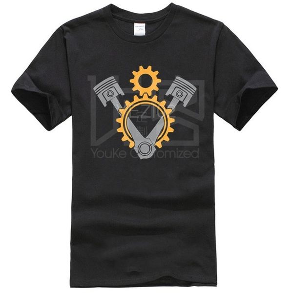 v8 engine pistons gears t shirt truck lorry driver trucker daf, White;black 
v8 engine pistons gears t shirt truck lorry driver trucker daf, White;black