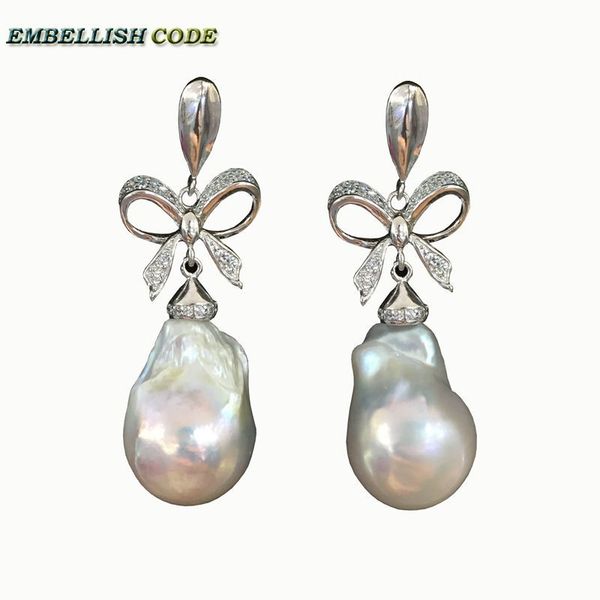 baroque pearls bowknot style noble dangle earrings white color flame ball tissue nucleated freshwater pearl 925 silver for women
baroque pearls bowknot style noble dangle earrings white color flame ball tissue nucleated freshwater pearl 925 silver for women