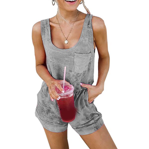 fashion womens playsuit summer vacation casual home solid color slim fit pockets sleeveless casual jumpsuit gm, Black;white
fashion womens playsuit summer vacation casual home solid color slim fit pockets sleeveless casual jumpsuit gm, Black;white