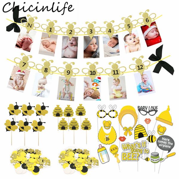 chicinlife bee series 12 months p banner cupcake ers p booth props confetti balloon kids 1st birthday party supplies
chicinlife bee series 12 months p banner cupcake ers p booth props confetti balloon kids 1st birthday party supplies