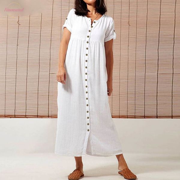 plus size women vintage dress 2020 summer long dresses short sleeve casual loose short sleeve buttons solid party maxi vestidos robe, Black;gray
plus size women vintage dress 2020 summer long dresses short sleeve casual loose short sleeve buttons solid party maxi vestidos robe, Black;gray