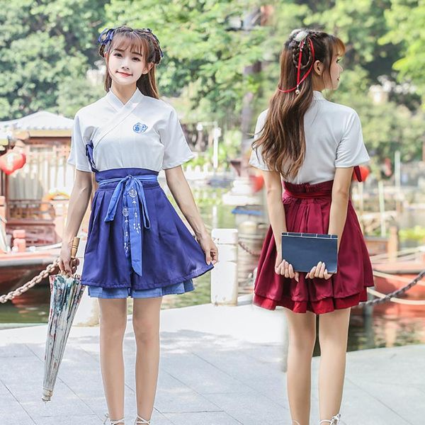 восточный китайский традиционный hanfu женщины топы + юбка комплект одежды девушки ancient hanfu тан костюм япония студент танцевальные кост, Black;red
восточный китайский традиционный hanfu женщины топы + юбка комплект одежды девушки ancient hanfu тан костюм япония студент танцевальные кост, Black;red