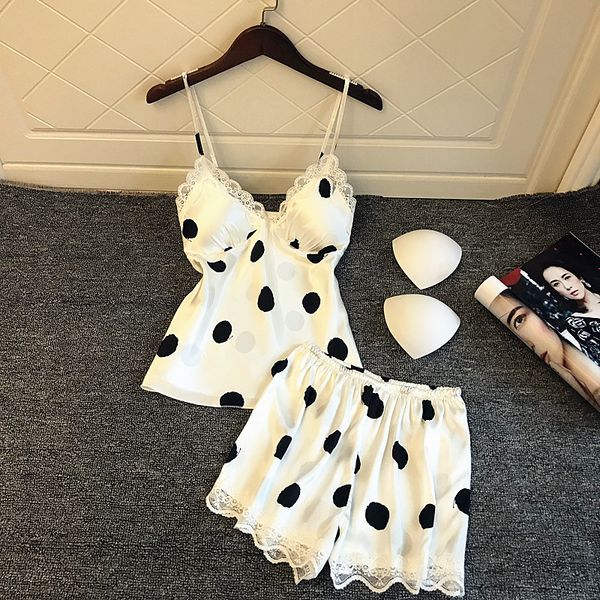 2019 spring summer pyjamas women pajamas sets with shorts lace satin pijama nightwear lingerie silk nightsuits chest pads, Blue;gray
2019 spring summer pyjamas women pajamas sets with shorts lace satin pijama nightwear lingerie silk nightsuits chest pads, Blue;gray