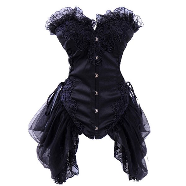 sapubonva corset bustier lace women plus size lace push up gothic strapless overbust long corset dress corselet black white
sapubonva corset bustier lace women plus size lace push up gothic strapless overbust long corset dress corselet black white