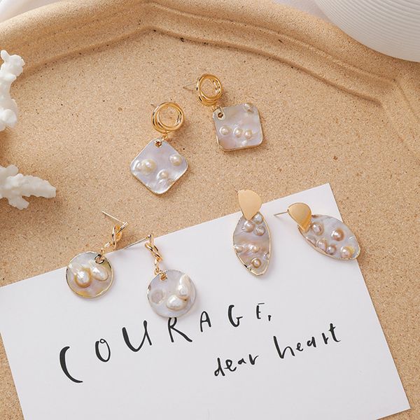 natural freshwater pearl dangle earring irregular round square oval geometric orecchini literary sweet earrings women mujer moda, Silver
natural freshwater pearl dangle earring irregular round square oval geometric orecchini literary sweet earrings women mujer moda, Silver