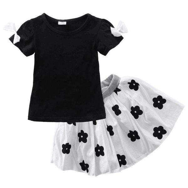 2019 summer girs clothes set black + flower skirt children's suits girl clothing pattern cute children's toddler wear 1-6t, White
2019 summer girs clothes set black + flower skirt children's suits girl clothing pattern cute children's toddler wear 1-6t, White