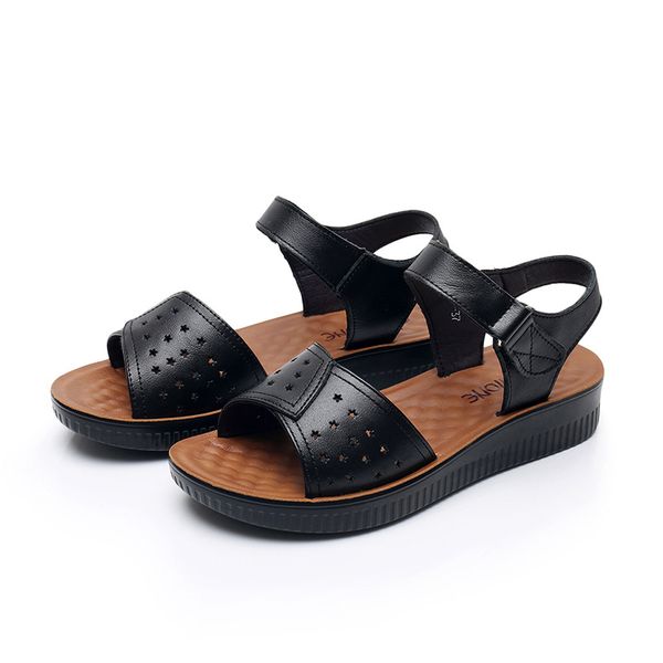 new summer genuine leather mom sandals soft bottom anti-slip soft breathable women's sandals, Black
new summer genuine leather mom sandals soft bottom anti-slip soft breathable women's sandals, Black