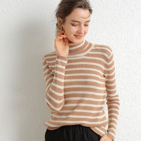cashmere sweater female winter women's long section high collar pullovers sweaters knitted ladies bottoming stripe slim new, White;black
cashmere sweater female winter women's long section high collar pullovers sweaters knitted ladies bottoming stripe slim new, White;black
