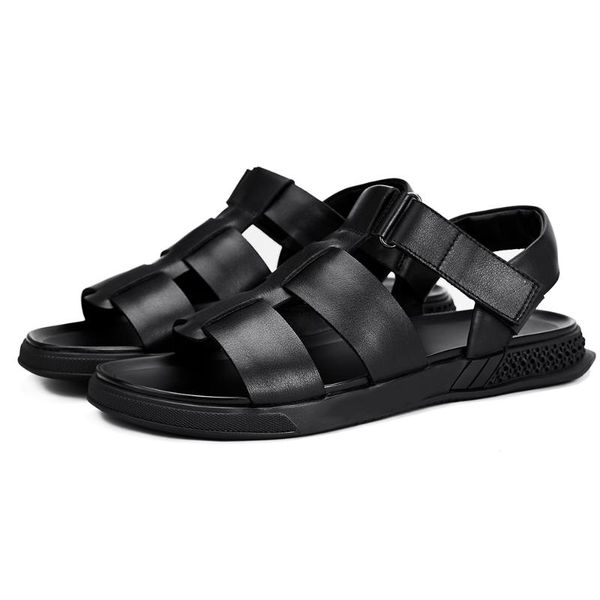 sandals male korean summer mens genuine leather roman mens gladiator sandals summer personality breathable cowhide, Black
sandals male korean summer mens genuine leather roman mens gladiator sandals summer personality breathable cowhide, Black