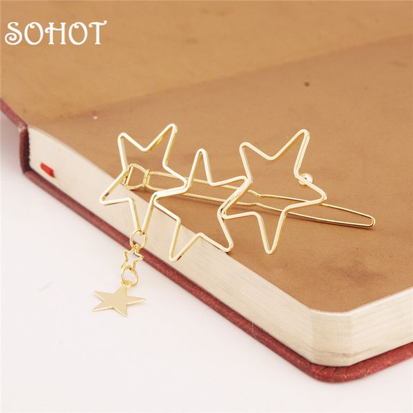 soromantic cute hollow star women trendy hairwear hairgrips chic korean design snap disk stick for lady party headdress, Golden;white
soromantic cute hollow star women trendy hairwear hairgrips chic korean design snap disk stick for lady party headdress, Golden;white