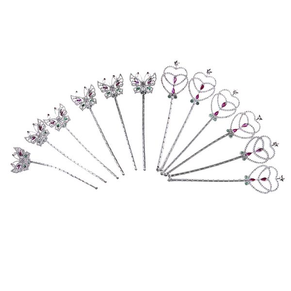 12pcs glitter silver fairy princess angel wand butterfly heart girls kids plastic magical sceptre birthday party p props, Black;red
12pcs glitter silver fairy princess angel wand butterfly heart girls kids plastic magical sceptre birthday party p props, Black;red
