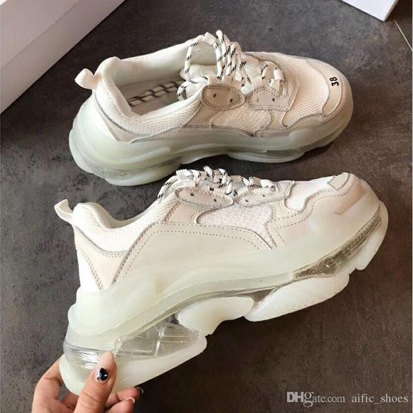 luxury paris 17fw designer triple s clear sole white sneakers for women men grandpa trainer vintage triple s blue bubble bottom tennis shoes, Black
luxury paris 17fw designer triple s clear sole white sneakers for women men grandpa trainer vintage triple s blue bubble bottom tennis shoes, Black