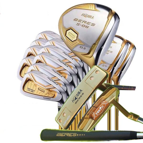 

fast shipping complete set golf clubs honma s-06 4 stars driver woods+irons+putter r/s flex available headcovers