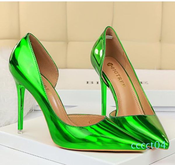 with box size 34 to 42 43 bridesmaid wedding shoes pointed toe metal high heel designer pumps fashion luxury designer women shoes, Black