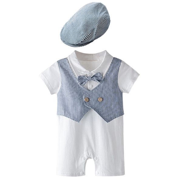 baby children's clothing boy gentleman rompers + hat robe striped short-sleeved jumpsuit / romper + cap, Blue
baby children's clothing boy gentleman rompers + hat robe striped short-sleeved jumpsuit / romper + cap, Blue