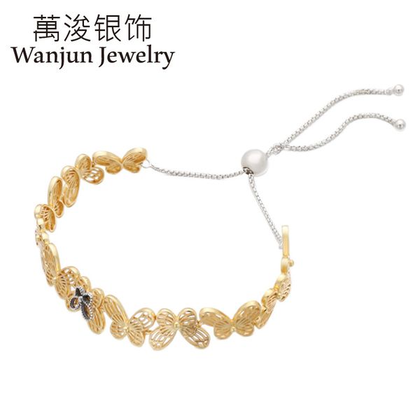 charm bracelets wanjun jewelry 100%925 sterling bracelet shine gold hollow out butterfly slidable string gift to female, Golden;silver
charm bracelets wanjun jewelry 100%925 sterling bracelet shine gold hollow out butterfly slidable string gift to female, Golden;silver