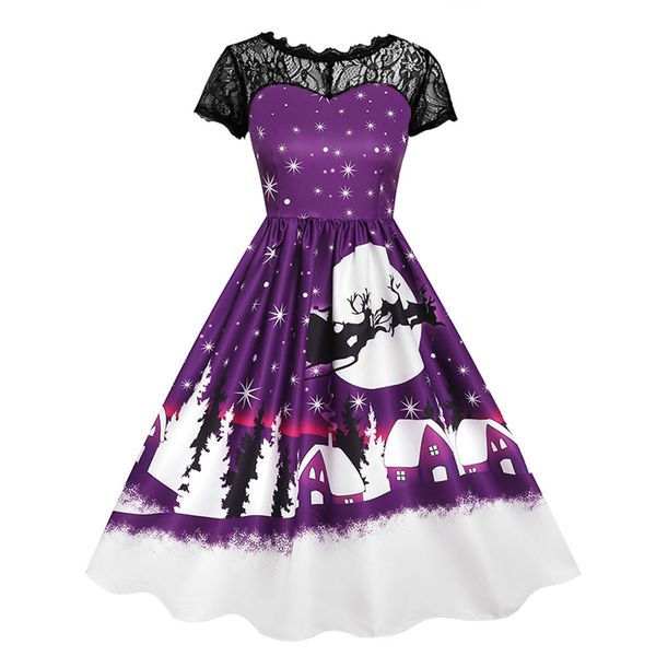 ladies short sleeve vintage santa elk print christmas halloween party prom costume swing dress halloween party cosplay costume, Black;red
ladies short sleeve vintage santa elk print christmas halloween party prom costume swing dress halloween party cosplay costume, Black;red