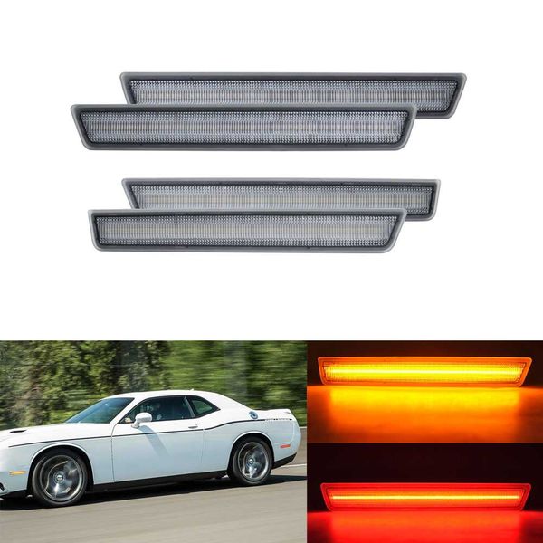 4x clear lens for dodge challenger 2015 2016 led side marker light front amber rear red
4x clear lens for dodge challenger 2015 2016 led side marker light front amber rear red