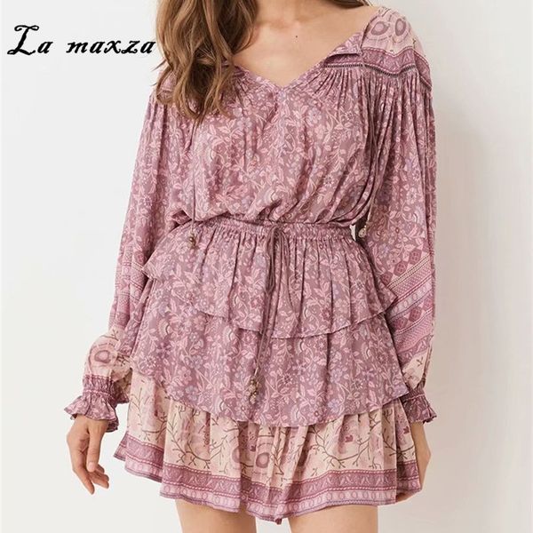 elegant print casual women v-neck mini dress 2020 sweet lantern sleeves ruffles dress for women, Black;gray
elegant print casual women v-neck mini dress 2020 sweet lantern sleeves ruffles dress for women, Black;gray