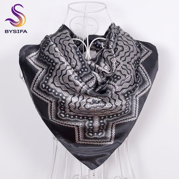 bysifa winter men women black white silk scarf 90*90cm all-match geometric pattern big square scarves wraps muslim headkerchief
bysifa winter men women black white silk scarf 90*90cm all-match geometric pattern big square scarves wraps muslim headkerchief
