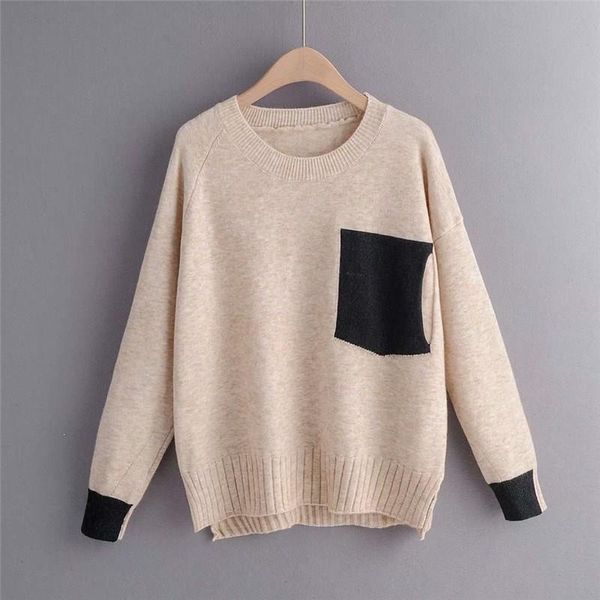knitting sweater women fashion pullover casual o neck fake pocket knitwear knitted sweater pull femme loose jumper ladies, White;black
knitting sweater women fashion pullover casual o neck fake pocket knitwear knitted sweater pull femme loose jumper ladies, White;black