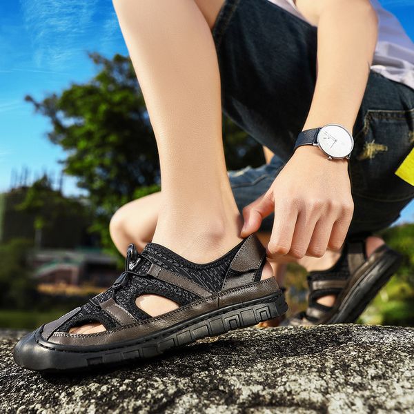 2019 new men sandals summer male shoes leather beach sandals man fashion outdoor casual sneakers big size, Black
2019 new men sandals summer male shoes leather beach sandals man fashion outdoor casual sneakers big size, Black