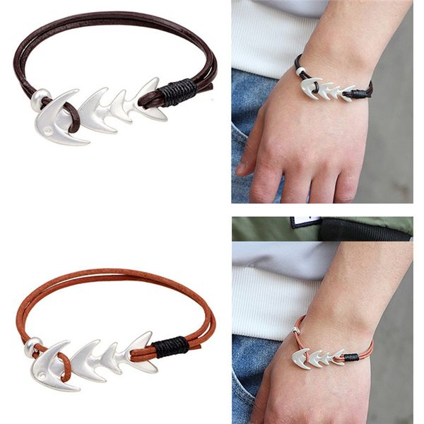 charm bracelets 2021 fashion fish bone bracelet men braid multi-layer rope leather for women jewelry gift vintage adjustable, Golden;silver
charm bracelets 2021 fashion fish bone bracelet men braid multi-layer rope leather for women jewelry gift vintage adjustable, Golden;silver