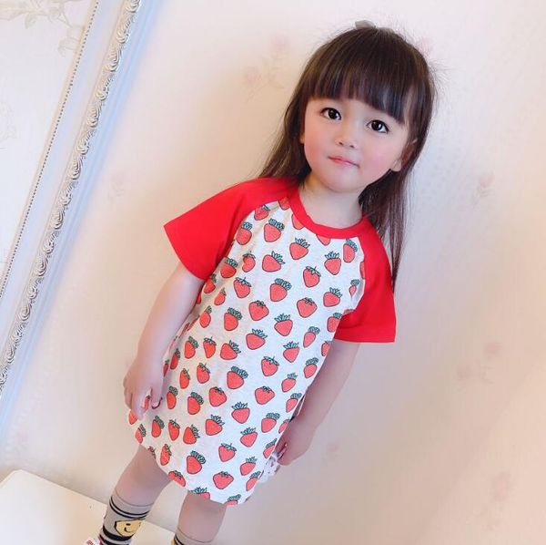 ins korean version short sleeved strawberry t-shirt dress girls cotton short sleeve casual cartoon dress for children ing, Red;yellow
ins korean version short sleeved strawberry t-shirt dress girls cotton short sleeve casual cartoon dress for children ing, Red;yellow