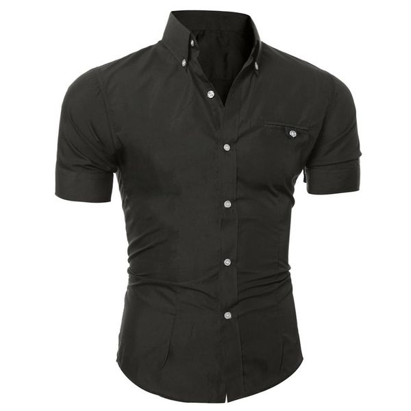 fashion men solid color buttons down shirt short sleeve slim fit lapel trendy, White;black
fashion men solid color buttons down shirt short sleeve slim fit lapel trendy, White;black