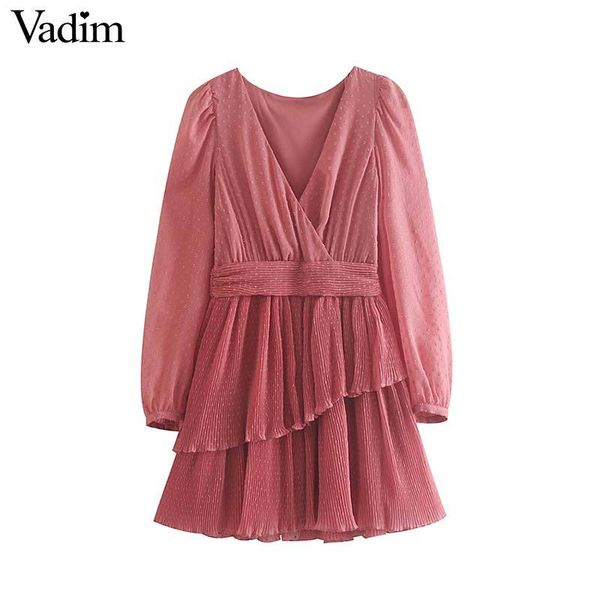 vadim women sweet solid mini dress long sleeve ruffles side zipper female casual spring design chic dresses vestidos qd076, Black;pink
vadim women sweet solid mini dress long sleeve ruffles side zipper female casual spring design chic dresses vestidos qd076, Black;pink