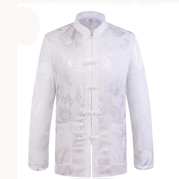 brand new arrival chinese traditional men's satin mandarin collar dragon silk tang suit clothing kung fu jacket coat yzt1205, White;black
brand new arrival chinese traditional men's satin mandarin collar dragon silk tang suit clothing kung fu jacket coat yzt1205, White;black