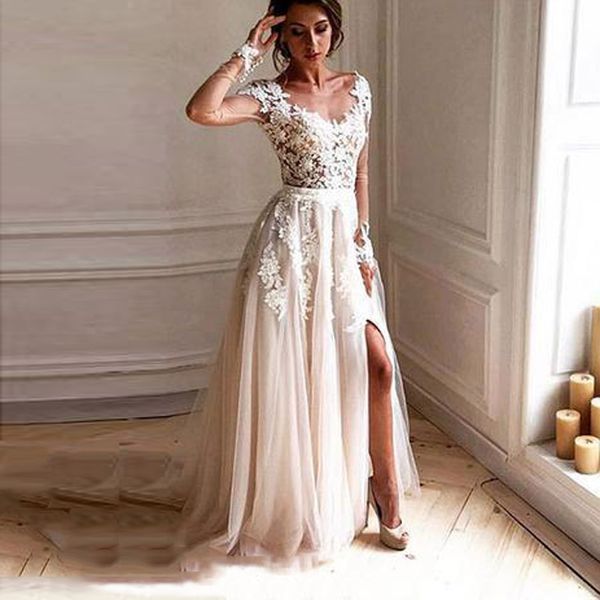 latest long sleeves lace appliques prom dress a-line split scoop evening dresses custom made fashion event wear maxi gown vestidos de soiree, Black
latest long sleeves lace appliques prom dress a-line split scoop evening dresses custom made fashion event wear maxi gown vestidos de soiree, Black
