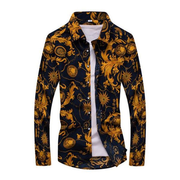 shirt 2019 new fashion floral print slim fit shirts men's long sleeve casual dress shirts, White;black
shirt 2019 new fashion floral print slim fit shirts men's long sleeve casual dress shirts, White;black