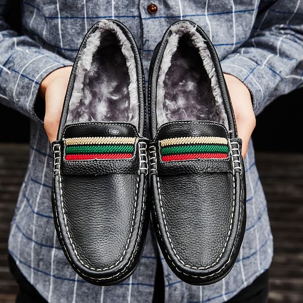 with shoebox mens cotton shoes cow leather shoes genuine leather winter big size footwear warm proof zy589, Black
with shoebox mens cotton shoes cow leather shoes genuine leather winter big size footwear warm proof zy589, Black