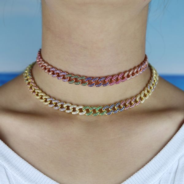 rose gold metal cuban link chain full with rainbow colorful cz choker jewelry hip hop iced out men women necklace bracelets sets, Silver
rose gold metal cuban link chain full with rainbow colorful cz choker jewelry hip hop iced out men women necklace bracelets sets, Silver