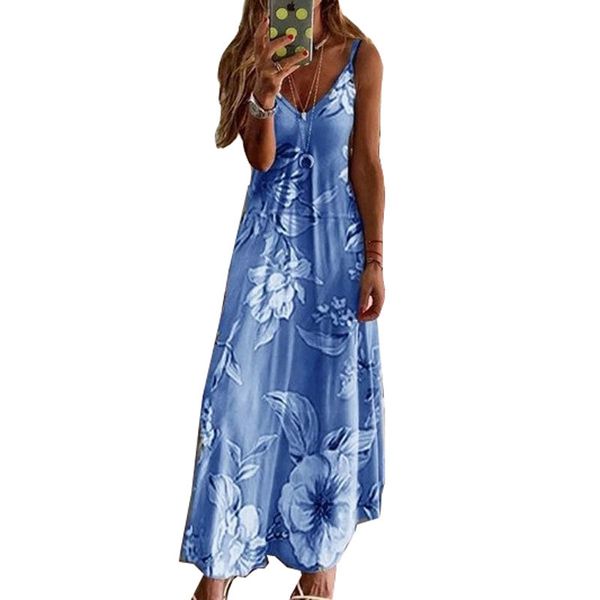 women casual dress fashion v-neck spaghetti strap dresses floral print summer dress robe femme 5xl plus size long vestidos, Black;gray
women casual dress fashion v-neck spaghetti strap dresses floral print summer dress robe femme 5xl plus size long vestidos, Black;gray