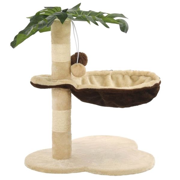 cat tree with sisal scratching post 50 cm beige and brown other bird supplies