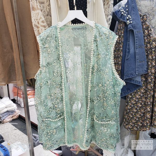 cakucool new vest pearl sequin beading see-through lace embroidery v neck sleeveless loose jacket cardigan vests female 2020, Black;white
cakucool new vest pearl sequin beading see-through lace embroidery v neck sleeveless loose jacket cardigan vests female 2020, Black;white