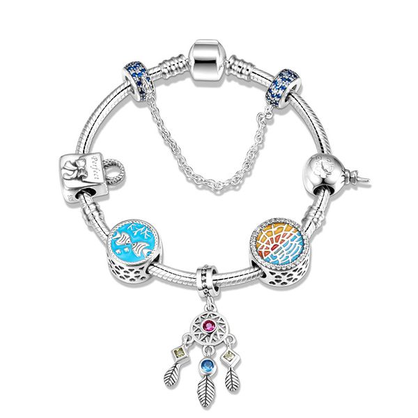 sg 925 silver trenday dreamcatcher pendant ocean charm bracelets bangler for women sterling jewelry gifts, Black
sg 925 silver trenday dreamcatcher pendant ocean charm bracelets bangler for women sterling jewelry gifts, Black