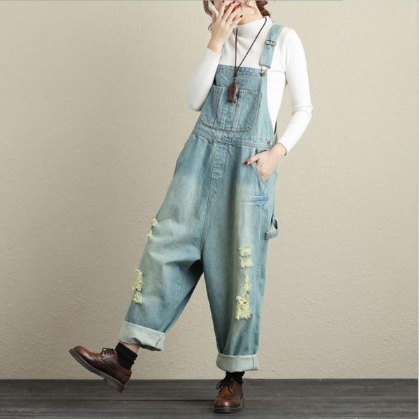 new strap denim jumpsuits vintage solid color hole casual loose large size ankle-length wide leg women jumpsuits, Black;white
new strap denim jumpsuits vintage solid color hole casual loose large size ankle-length wide leg women jumpsuits, Black;white