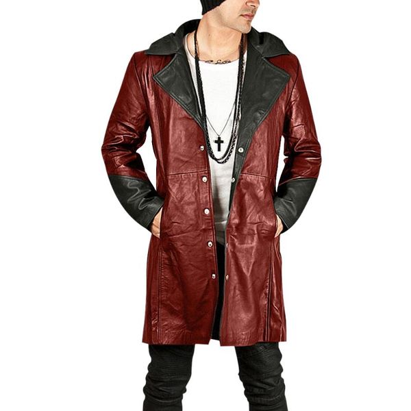 cysincos men vintage leather jackets coats hooded fashion windbreak streetwear long jackets outwear male parka size s-5xl, Tan;black 
cysincos men vintage leather jackets coats hooded fashion windbreak streetwear long jackets outwear male parka size s-5xl, Tan;black