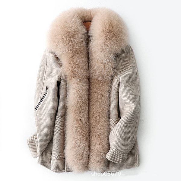 womens real fur jackets woolen coat fox fur collar winter rabbit fur jackets thicken warm overcoat s m l 2019 fashion, Black
womens real fur jackets woolen coat fox fur collar winter rabbit fur jackets thicken warm overcoat s m l 2019 fashion, Black