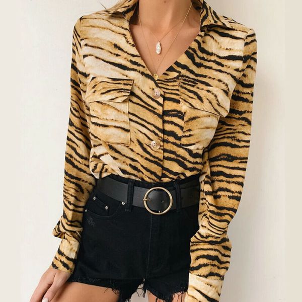 high street style женские рубашки полный длина рукава leopard pattern type отложной воротник форменной одежды без украшения, White
high street style женские рубашки полный длина рукава leopard pattern type отложной воротник форменной одежды без украшения, White