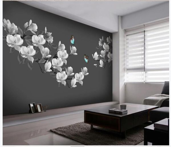 new chinese style high definition hand painted black and white magnolia butterfly background wall decoration painting
new chinese style high definition hand painted black and white magnolia butterfly background wall decoration painting