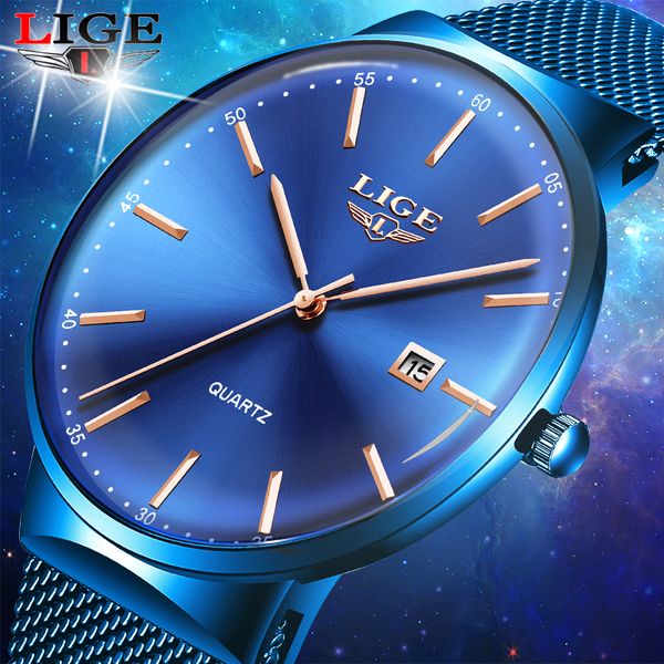 lige 2019 new luxury men's watch fashion sport quartz wrist watch stainless steel mesh strap ultra thin dial date blue clock+box, Slivery;brown
lige 2019 new luxury men's watch fashion sport quartz wrist watch stainless steel mesh strap ultra thin dial date blue clock+box, Slivery;brown