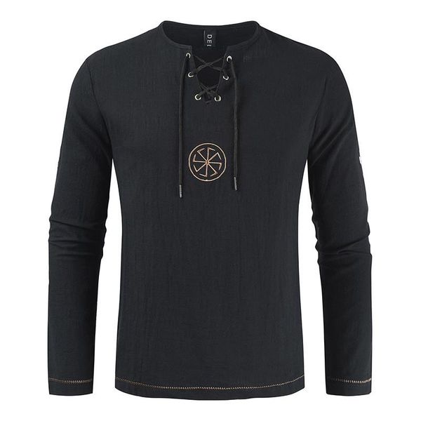 geometric embroidery mens long sleeve tshirts fashion loose lace up mens tees casual males clothing, White;black
geometric embroidery mens long sleeve tshirts fashion loose lace up mens tees casual males clothing, White;black