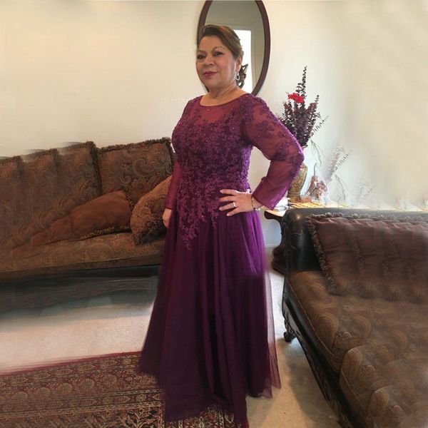 grape purple mother of the bride dresses beaded lace tulle long sleeve a line mother of the groom dress ladies formal evening party, Black;red
grape purple mother of the bride dresses beaded lace tulle long sleeve a line mother of the groom dress ladies formal evening party, Black;red