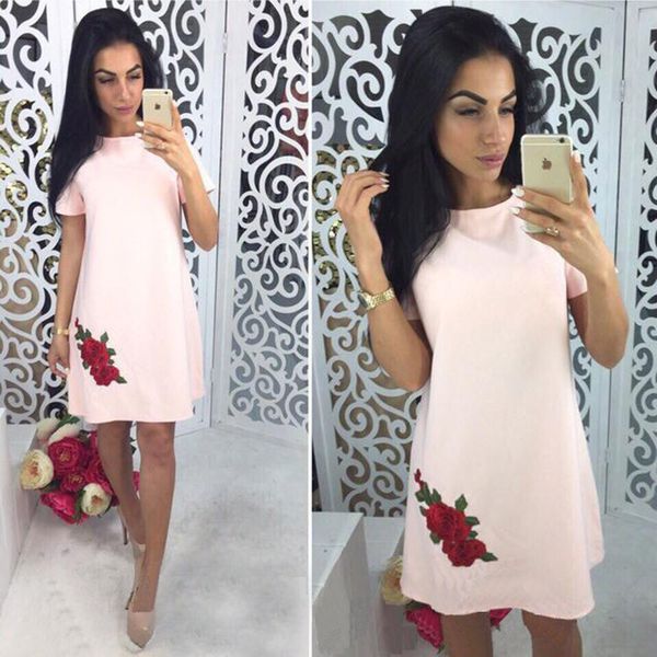 2018 summer dress women fashion applique cute o-neck casual mini dress solid eleparty dresses plus size, White;black
2018 summer dress women fashion applique cute o-neck casual mini dress solid eleparty dresses plus size, White;black